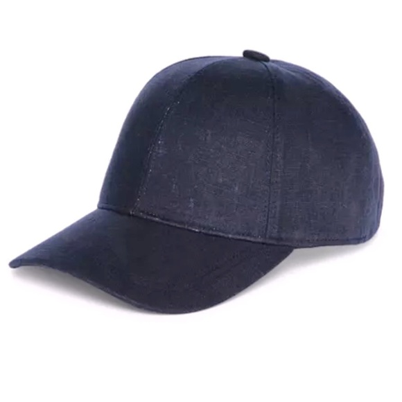 Vince Linen Baseball Cap, Classic Navy Blue Baseball hat - Picture 1 of 2